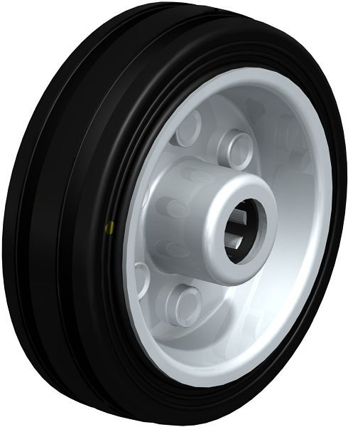 Blickle VE 80/12R-EL Rad aus Vollgummi, Schwarz, 546234