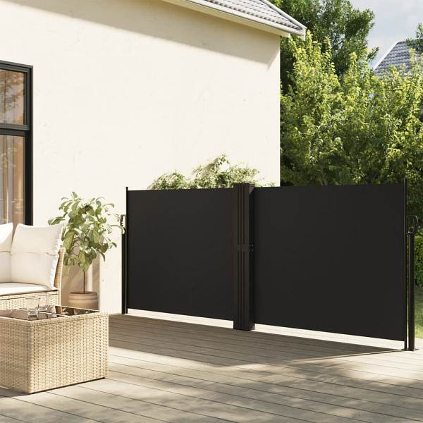vidaXL Seitenmarkise Ausziehbar Schwarz 140x1000 cm, 4004714