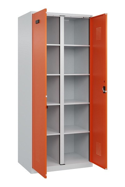 C+P Wäsche-Spind Evolo PLUS, 2 Abteile, 1850x800x500mm, 7035/2004, Verschluss Zylinderschloss, 049002-22B S10029