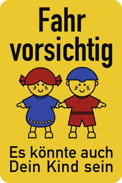Moedel Schulwegschild "Fahr vorsichtig...", Aluminium, 500x750 mm, 60203