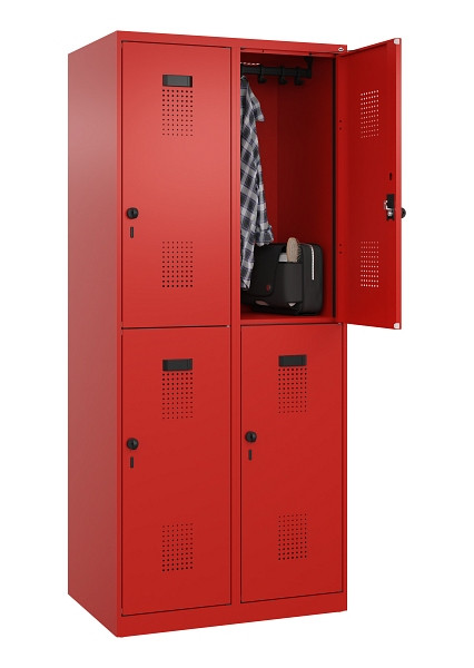 C+P Doppelstöckiger Spind Evolo PLUS, 4 Fächer, 1850x800x500mm, 3020/3020, Drehriegel, 049300-22 S10025