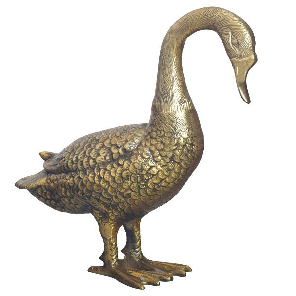 Wohnling Dekofigur Gans Aluminium Gold 46cm Wohndekoration Tischdekoration, Design Metall Deko Alu, Tischdeko Wohndeko Aluminiumdekoration, WL7.195