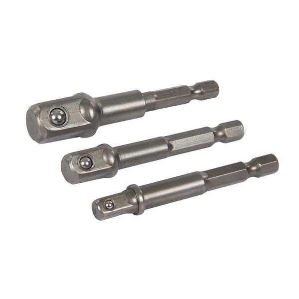Silverline Stecknussadapter, 3-tlg. Satz, 1/4, 3/8 u. 1/2 Zoll, 819713