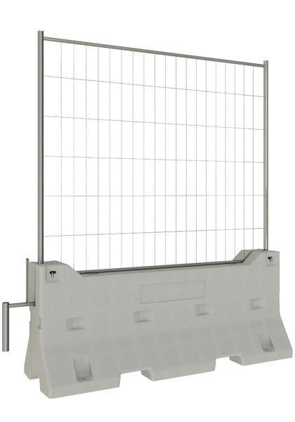 Schake Betonleitwand SET1 bestehend aus: 1x Betonleitwand, 1x Mobilzaun, 1x Verbindungselement, 1x Sicherungsbolzen, 3F200-SET1P