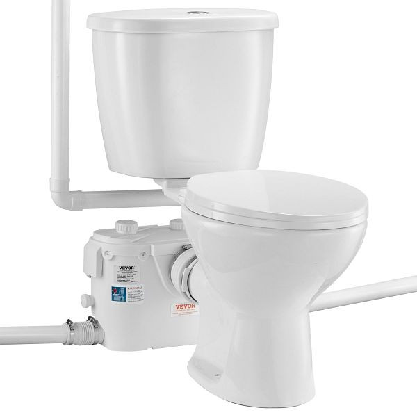 VEVOR Macerating Toilet System mit 500W Pumpe, Upflush Toilette für Keller, ZHSKU00000000000070