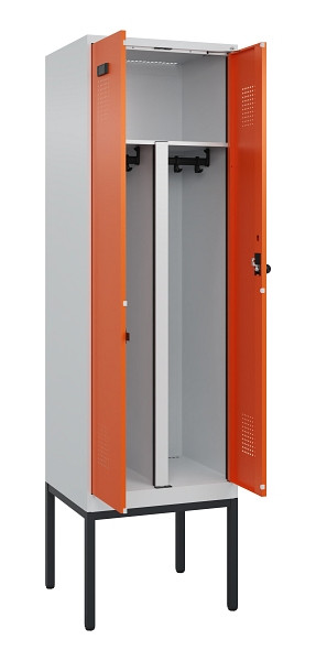 C+P PSA Doppel-Spind Evolo PLUS, Gestell, 2 Abteile, 2120x600x500mm, 7035/2004, Drehriegel, 0490327-20P S10002
