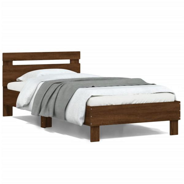 vidaXL Bettgestell mit Kopfteil Braun Eichen-Optik 100x200 cm, 838532