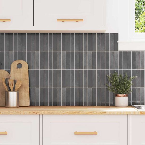 vidaXL Rechteckige Fliese 50 pcs Grau 29 x 22,9 cm Polyurethan und PET, 42021256