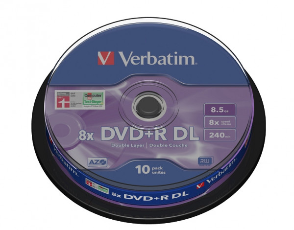 Verbatim DVD+R DL 8.5GB 8x 10er Spindel, 43666