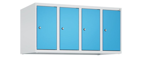 C+P Schrankaufsatz Classic PLUS, Aufsatzschrank, 7035/5012, Zylinderschlösser, 500x1000x500mm, 4 Abteile, 080090-49 S10019