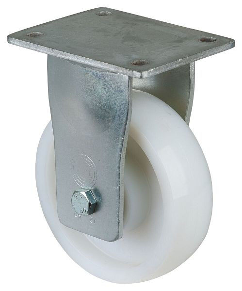 BS Rollen Schwerlastrolle, Bockrolle, Rad-Breite 48 mm, Rad-Ø 150 mm, Tragfähigkeit 800 kg, Lauffläche/Radkörper Kunststoff, Kugellager, RR110.B15.150
