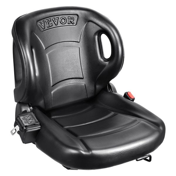 VEVOR Universal Traktorsitz aus PVC-Kunstleder und Polyurethanschaum mit Sicherheitsgurt, Mikro-Sicherheitsschalter 160–340mm Schlitz, CCZYBGKAQD009OS2EV0