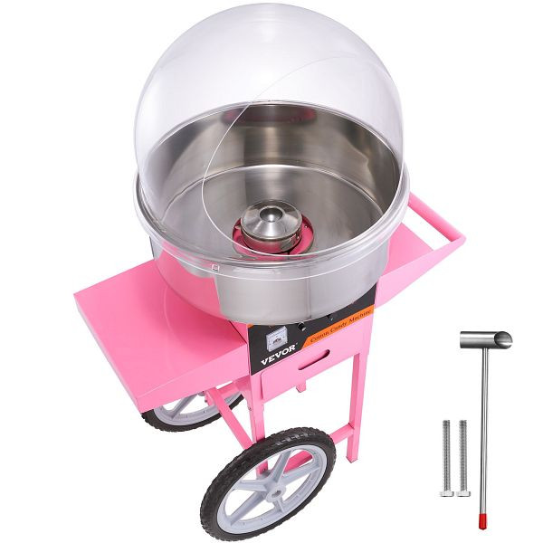 VEVOR Zuckerwattemaschine Edelstahl Zuckerwattegerät 1kW Rosa Kommerziell, ZHSKU00000000000016