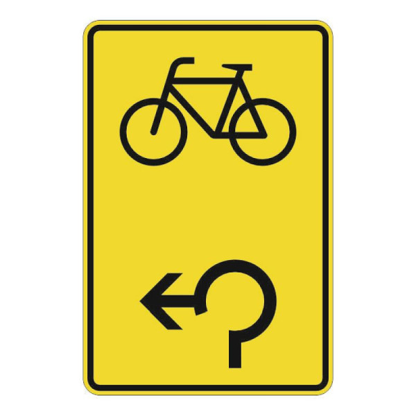 Stein HGS Vorwegweiser für Radverkehr im Kreisverkehr, linksweisend Nr. 442-17, 420 x 630 mm, RA2, Flachform 2, 442-17.0003