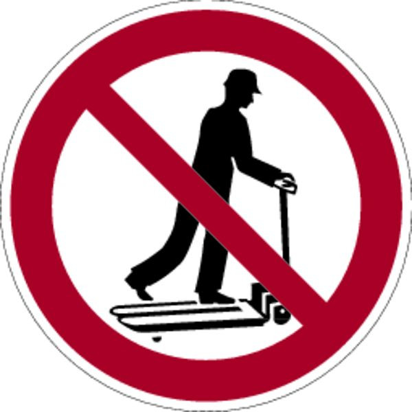 Schilder Klar Praxisbewährtes Verbotskennzeichen Mit Hubwagen rollen verboten, 100 mm Folie selbstklebend, 3015/61