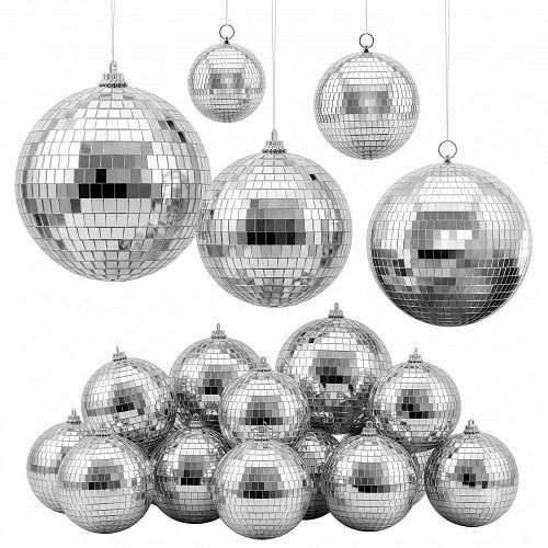 VEVOR Spiegelkugel 80/100/150/200/300mm 17er-Pack Aufhängering, Party- & Heimdekoration DJ Tanzclub, Equipment Lichteffekte, JMDSKQ17J32IP43K9001V0