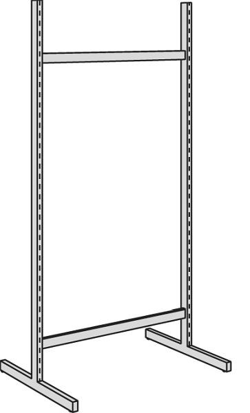 Kerkmann Freiarm-Regal Univers, B 1000 x H 2500 mm, lichtgrau, 52873811