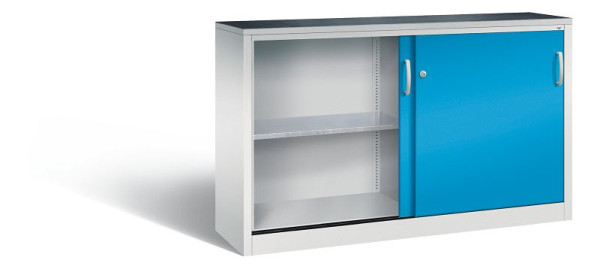 C+P Schiebetürenschrank Acurado, H1000xB1600xT400mm, Farbe: Lichtgrau / Lichtblau, Bügelgriff, 2146-09 S10044