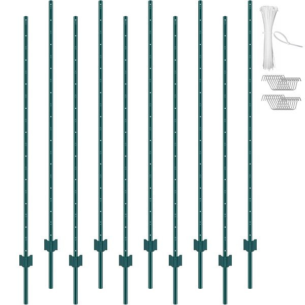 VEVOR 10er-Set Zaunpfosten 182,88cm Weidezaunpfahl Zaunpfahl Metallzaunpfosten, WLLZJSK6YC10EWSGIV0