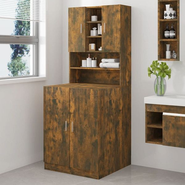 vidaXL Waschmaschinenschrank Räuchereiche Holzwerkstoff, 3120182