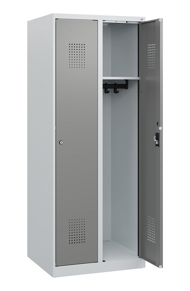C+P Spind Evolo PLUS, 2 Abteile, 1530x600x500mm, 7035/0004, Zylinderschloss, 0490005-20 S10040