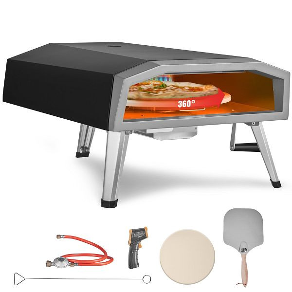VEVOR Tragbarer Pizzaofen Outdoor 406,4 mm, Gas Holzpellets Holzkohle Pizzaofen, Edelstahl Pizzaofen, BXSPSLYCDBRQHQBP8V0