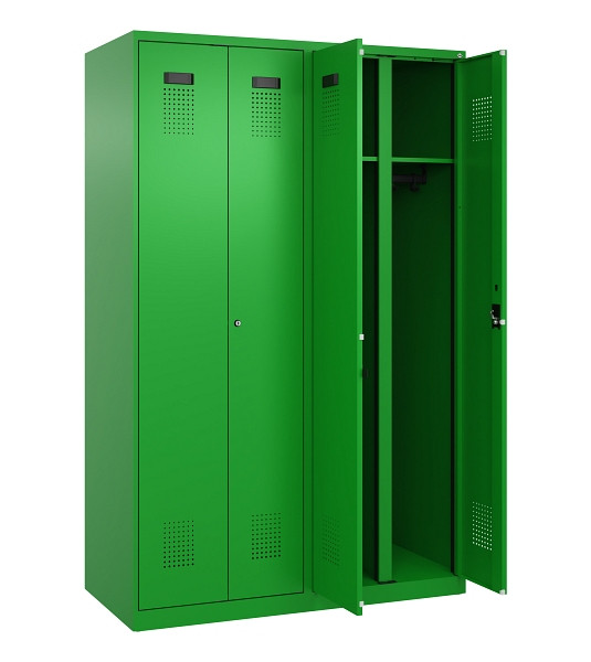 C+P Schwarz-Weiß-Spind Evolo PLUS, 4 Abteile, 1850x1200x500mm, 6037/6037, Zylinderschloss, 049002-40 S10053