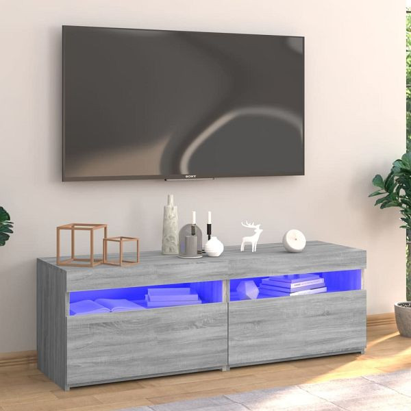 vidaXL TV-Schrank mit LED-Leuchten Grau Sonoma 120x35x40 cm, 815673