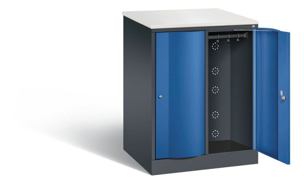 C+P XL-Schließfachschrank Resisto, H1077xB772xT640mm, Farbe: Schwarzgrau / Enzianblau, 8271-273 S10029