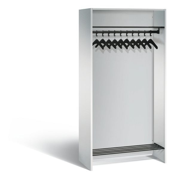 C+P Offene Garderobe Serie 8070, H1950xB954xT480mm, Farbe: Lichtgrau, 8071-03 S10006