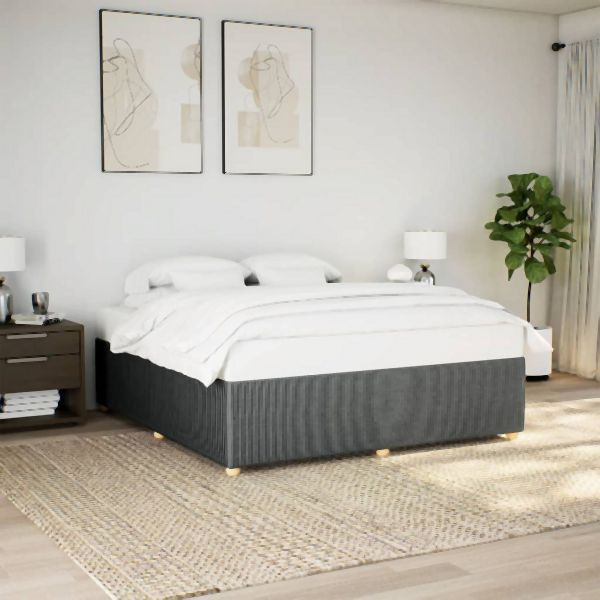 vidaXL Bettgestell ohne Matratze Dunkelgrau 200x200 cm Stoff, 3284964