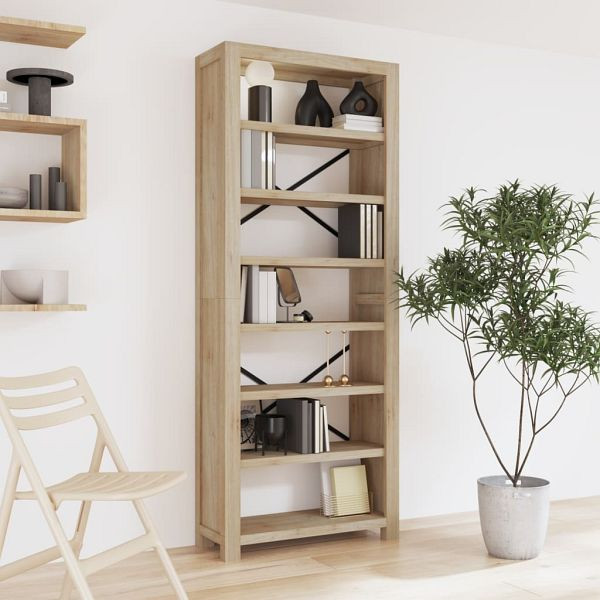 vidaXL Bücherregal 7 Fächer 80x30x200 cm Massivholz Akazie, 345082