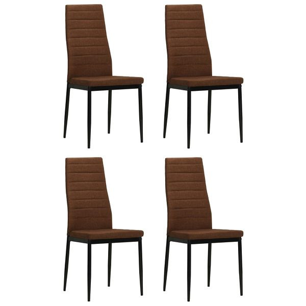 vidaXL Esszimmerstühle 4 Stück Braun Stoff, Material: Polyester: 100%, 246184