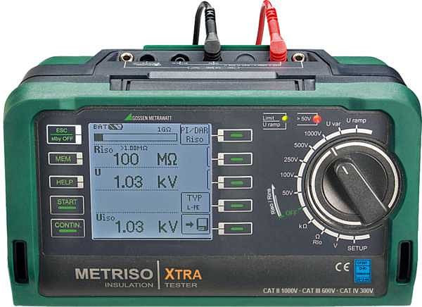 Gossen Metrawatt hochpräzises Isolations-, Niederohm- und Spannungsmessgerät - mit Speicher METRISO XTRA, M550S