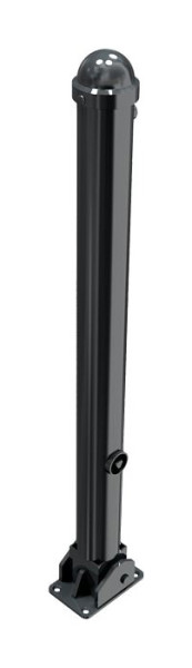 Schake Absperr-Stilpfosten Serie 477B Ø 76 mm, umlegbar, selbsteinrastende Verriegelung für Dübel Befestigung, Dreikantverschluss, 477FUB