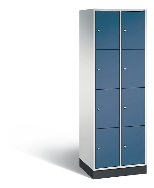 C+P Schließfachschrank Intro, 8 Fächer, H1950xB620xT490 mm, Grau/Fernblau, 8470-201 S10214