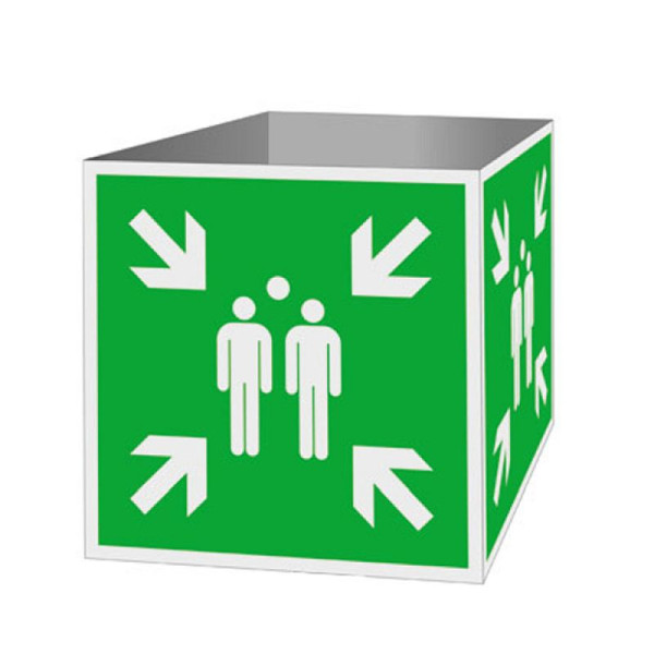 Stein HGS Würfelkonstruktion Sammelstelle, 400 x 400 mm, Text, 53.a2021