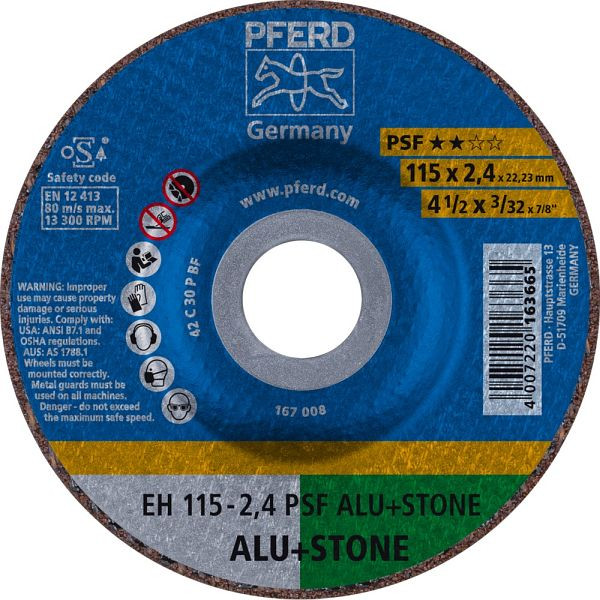 Pferd Trennscheibe EH 115-2,4 PSF ALU+STONE, VE: 25 Stück, 61830122