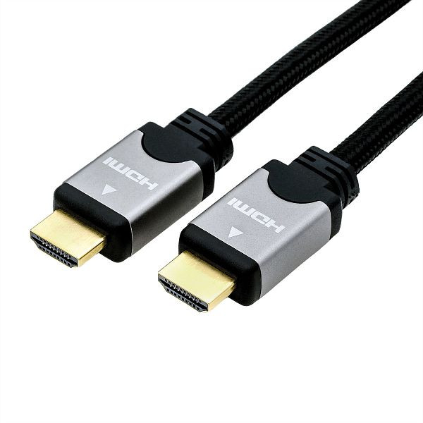 ROLINE HDMI High Speed Kabel mit Ethernet, ST-ST, schwarz / silber, 3 m, 11.04.5852