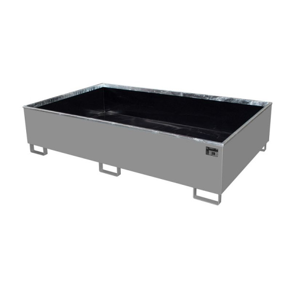 STEIN HGS Regalwanne mit PE-Einsatz RW PE, 1000 Liter, RAL 7005 mausgrau, Gesamthöhe 510 mm, lackiert, ohne Gitterrost, 79216.0017