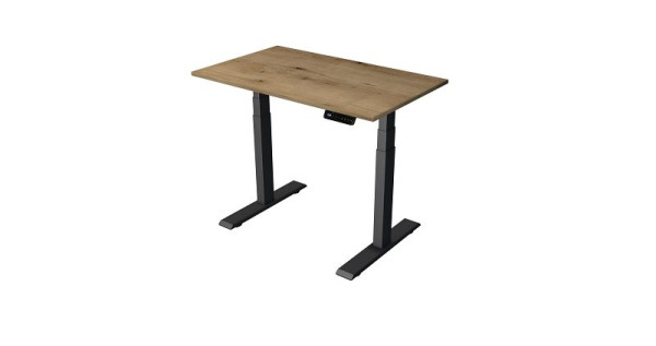 Kerkmann Steh-/Sitztisch B 1000 x T 600 mm, anthrazit, elektrisch höhenverstellbar von 630 - 1270 mm, Eiche/anthrazit, 10270355