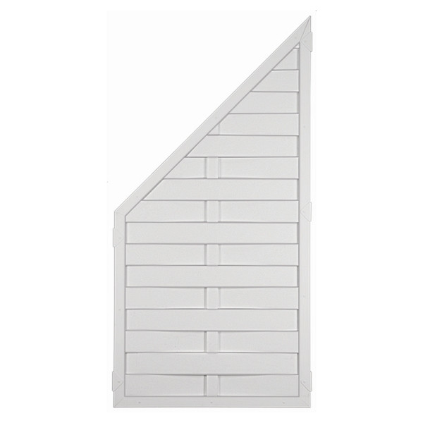T&J LIGHTLINE KS-LAMELLENZAUN, 90 x 180/90 cm, ECKE links, Füllung / Rahmen WEISS, 46222