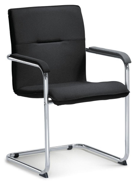 Deskin Besucherschwinger 1, Gestell verchromt, Bezug Stoff Delta1, Farbe schwarz, 210902