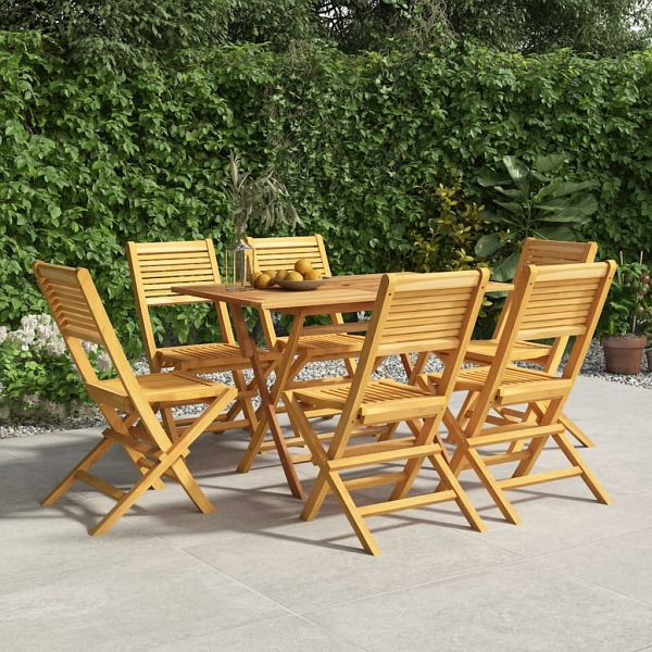 vidaXL Gartenstühle 6 Stück Klappbar 47x62x90 cm Massivholz Teak, 3155065