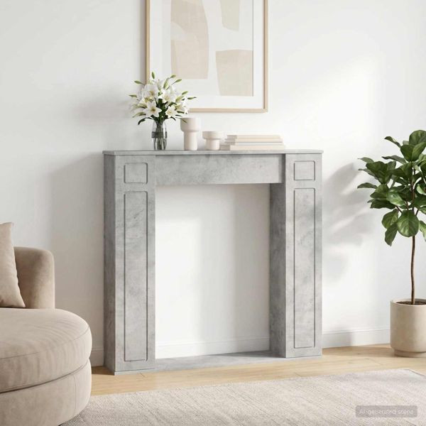 vidaXL Kaminumrandung Betongrau 100 x 20 x 100 cm Holzwerkstoff, 8006618