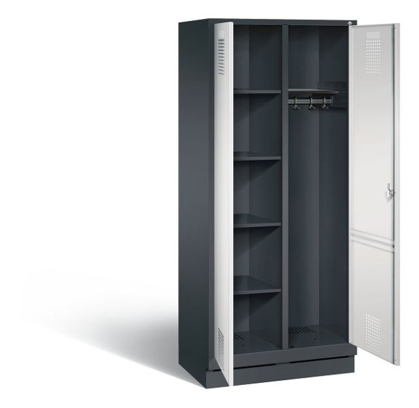 C+P Putzmittel-Spind Evolo, H1800xB810xT500mm, Farbe: Schwarzgrau / Lichtgrau, 48160-22 S10084