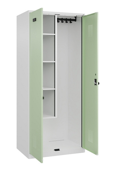 C+P Putzmittel-Spind Evolo PLUS, 2 Abteile, 1850x800x500mm, 9016/6019, Drehriegel, 049100-02 S10019