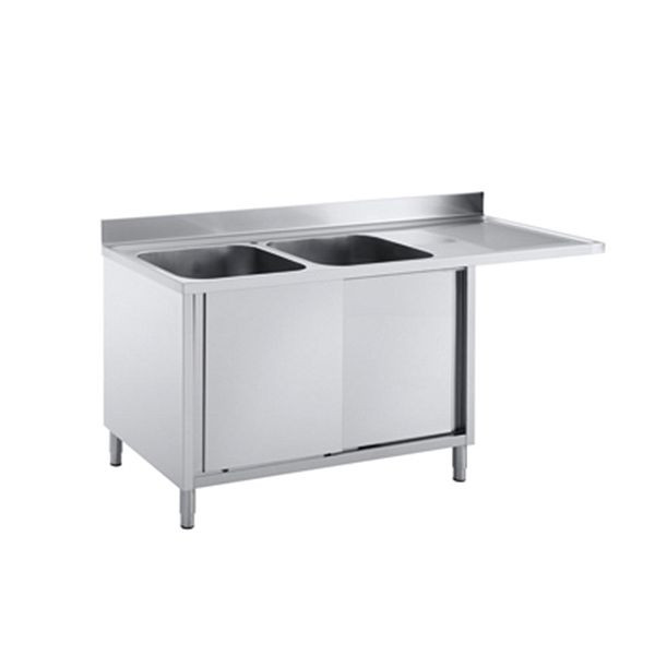 Vaiotec TOPLINE Spülcenter 600 / 2 Becken links mit Schiebetüren L: 1800 mm, 10798