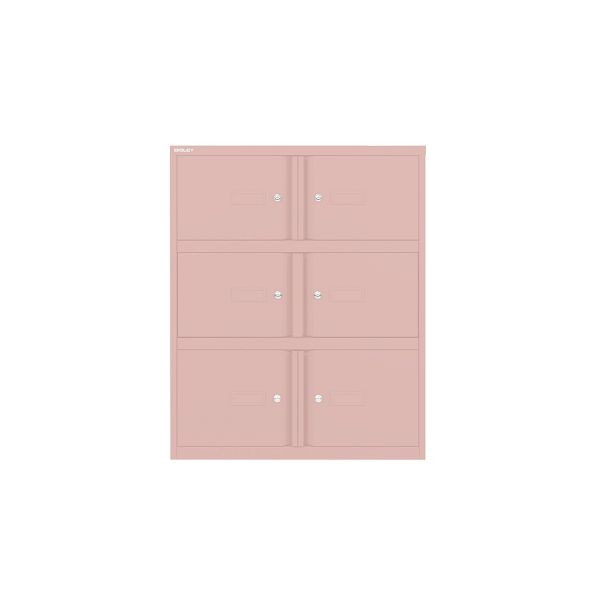 Bisley Essentials Office Locker, Höhe 1000-1024 x Breite 800 x Tiefe 470 mm, 620 pastellpink, YELD0810620
