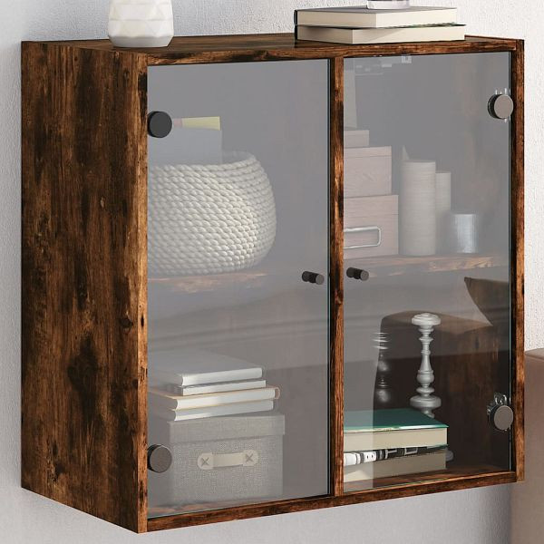 vidaXL Wandschrank mit Glastüren Räuchereiche 68x37x68,5 cm, 836494